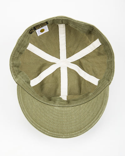 Papa Nui Tail End Charlie Cap - Olive Drab HBT - Standard & Strange