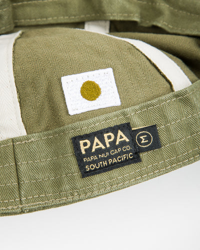 Papa Nui Tail End Charlie Cap - Olive Drab HBT - Standard & Strange