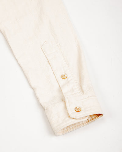 Prequel Classic Stripe Shirt - Beige Jacquard - Standard & Strange