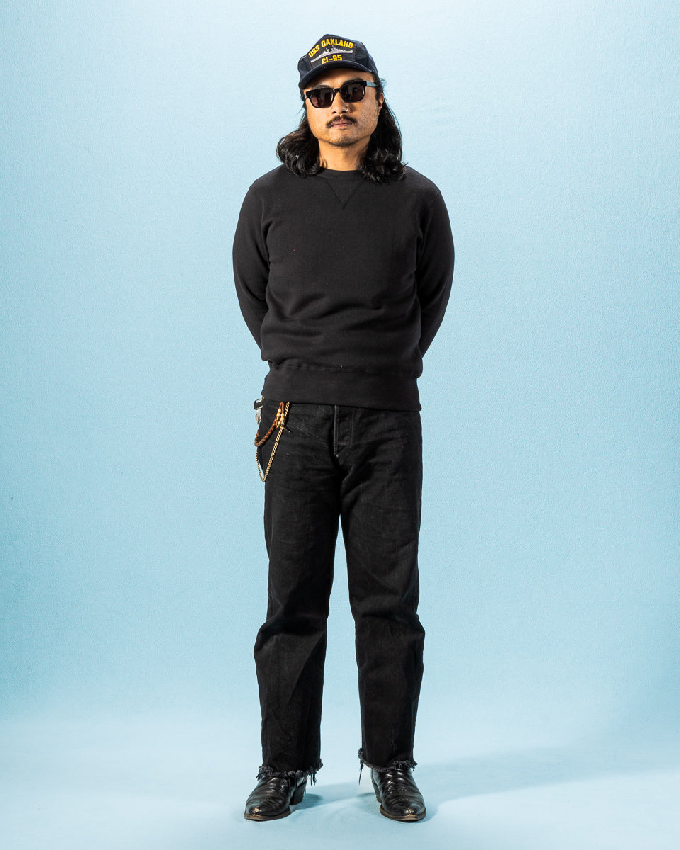 The Real McCoy's 10 oz Loopwheel Crewneck Sweatshirt - Black - Standard & Strange