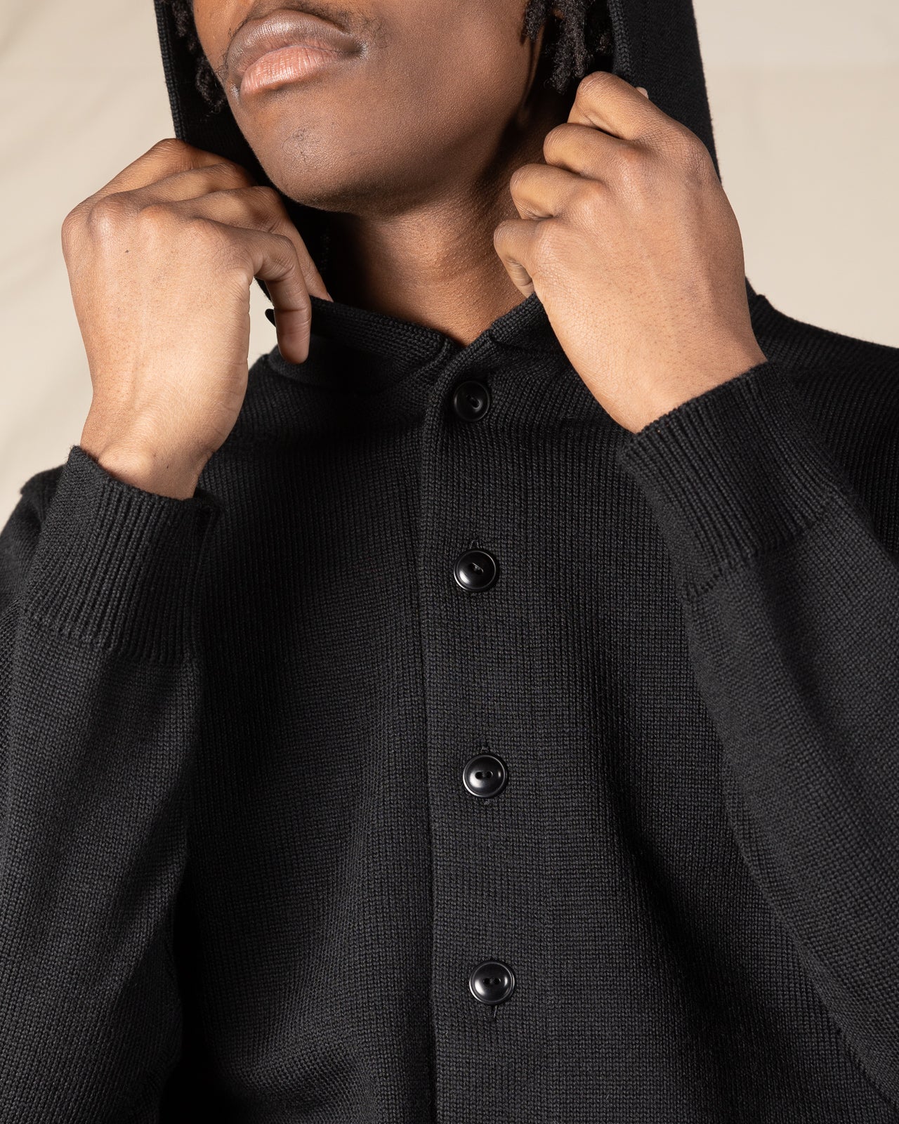 The Real McCoy's 30s Hooded Knit Sweater - Black - Standard & Strange