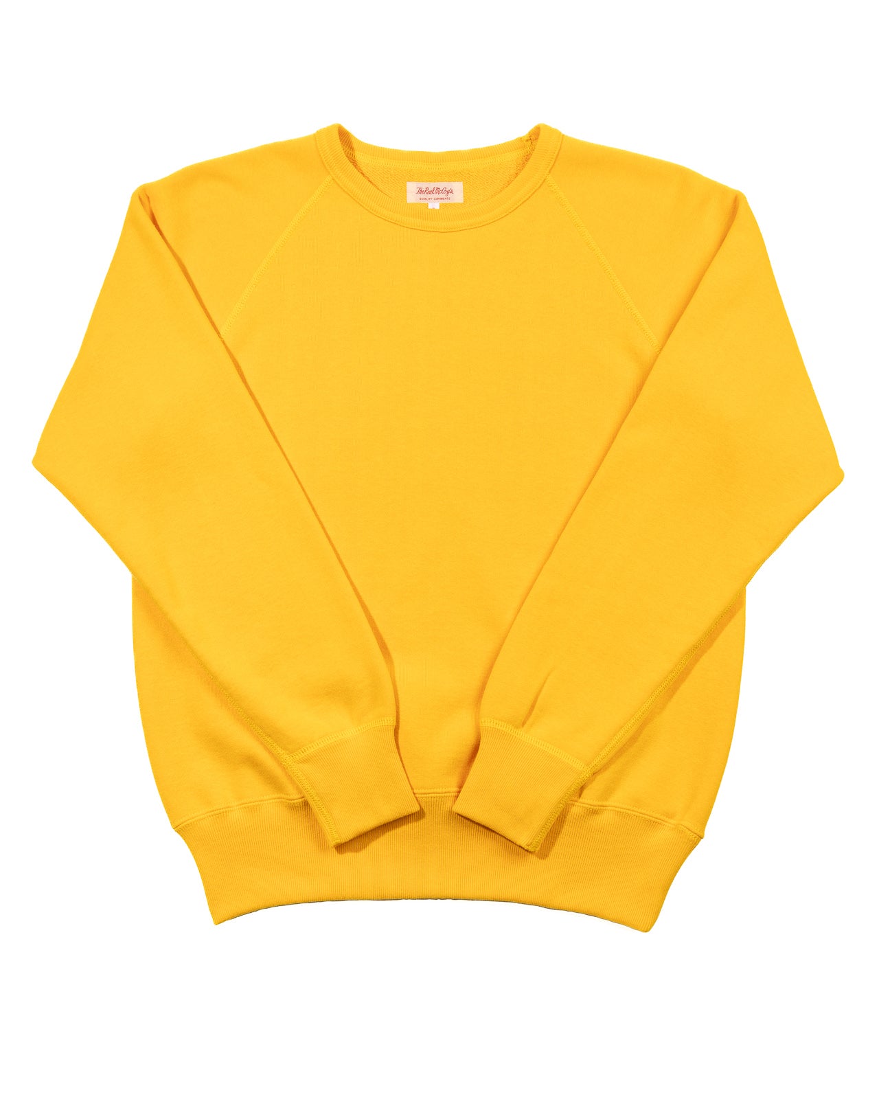 The Real McCoy's 9oz Loopwheel Raglan Sleeve Sweatshirt - Yellow - Standard & Strange