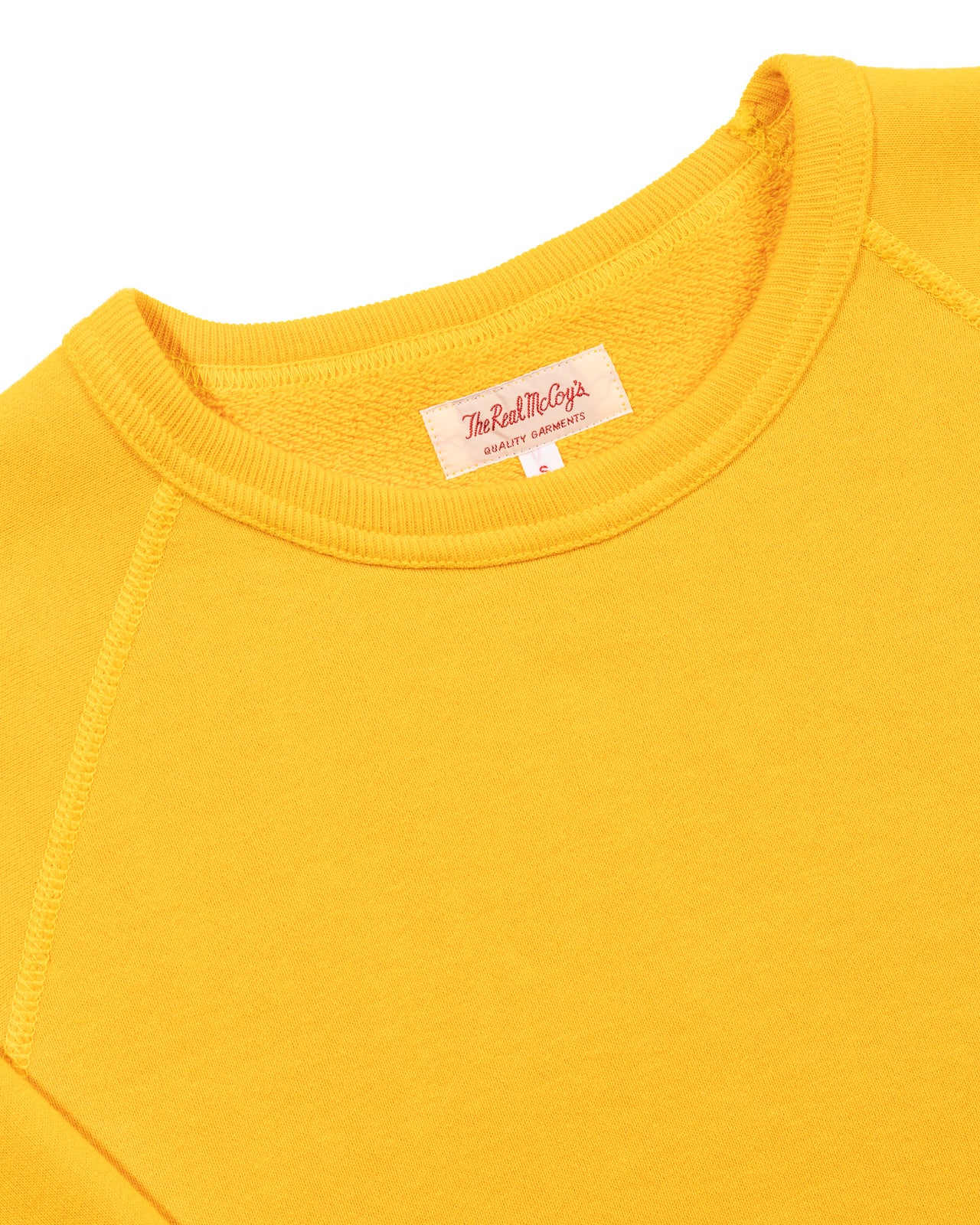 The Real McCoy's 9oz Loopwheel Raglan Sleeve Sweatshirt - Yellow - Standard & Strange