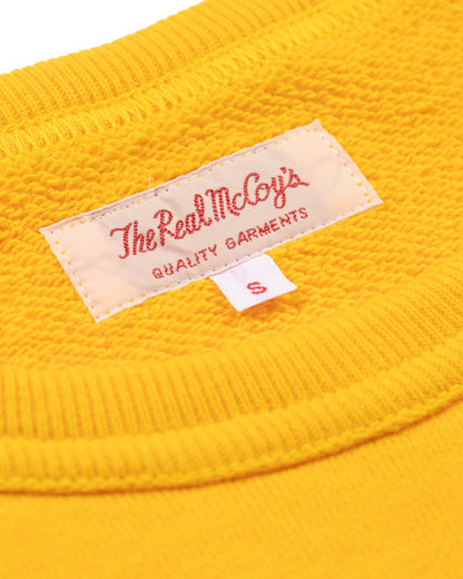 The Real McCoy's 9oz Loopwheel Raglan Sleeve Sweatshirt - Yellow - Standard & Strange
