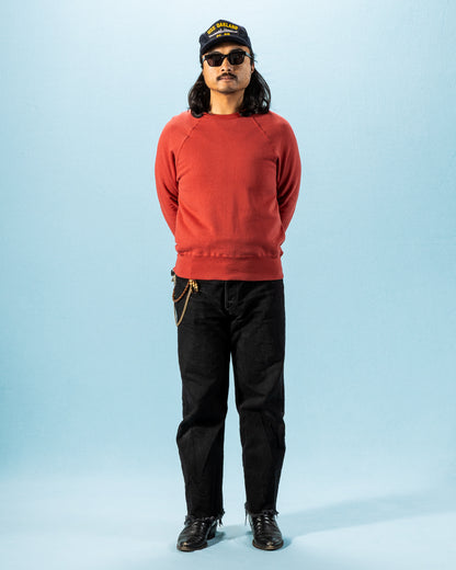 The Real McCoy's 9 oz Loopwheel Raglan Sweatshirt - Cherry - Standard & Strange