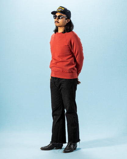 The Real McCoy's 9 oz Loopwheel Raglan Sweatshirt - Cherry - Standard & Strange