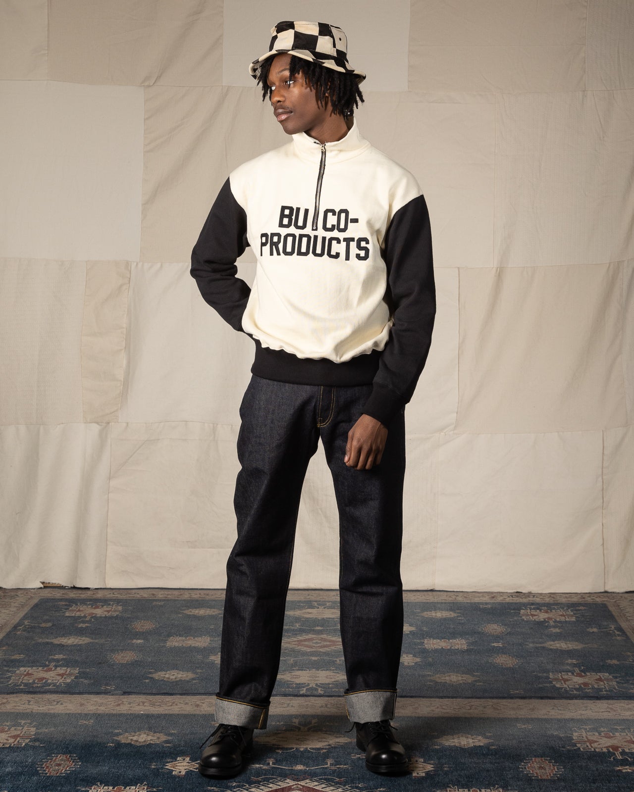 The Real McCoy's Buco Half-Zip Motorcyle Jersey / Buco-Product - Black / White - Standard & Strange