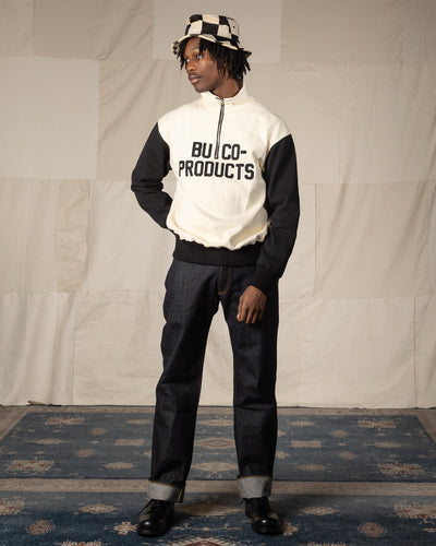 The Real McCoy's Buco Half-Zip Motorcyle Jersey / Buco-Product - Black / White - Standard & Strange