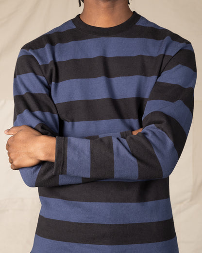 The Real McCoy's Buco Heavy Stripe Racing Jersey - Black/Blue - Standard & Strange