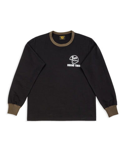 The Real McCoy's Buco L/S Tee / Riding Togs - Black/Charcoal - Standard & Strange