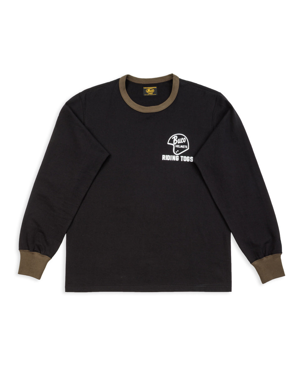 The Real McCoy's Buco L/S Tee / Riding Togs - Black/Charcoal - Standard & Strange