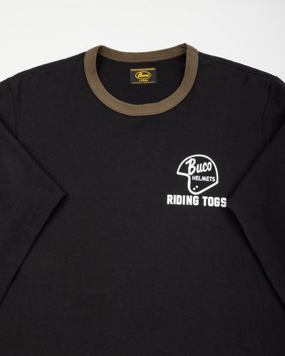 The Real McCoy's Buco L/S Tee / Riding Togs - Black/Charcoal - Standard & Strange