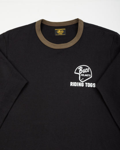 The Real McCoy's Buco L/S Tee / Riding Togs - Black/Charcoal - Standard & Strange