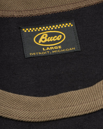 The Real McCoy's Buco L/S Tee / Riding Togs - Black/Charcoal - Standard & Strange