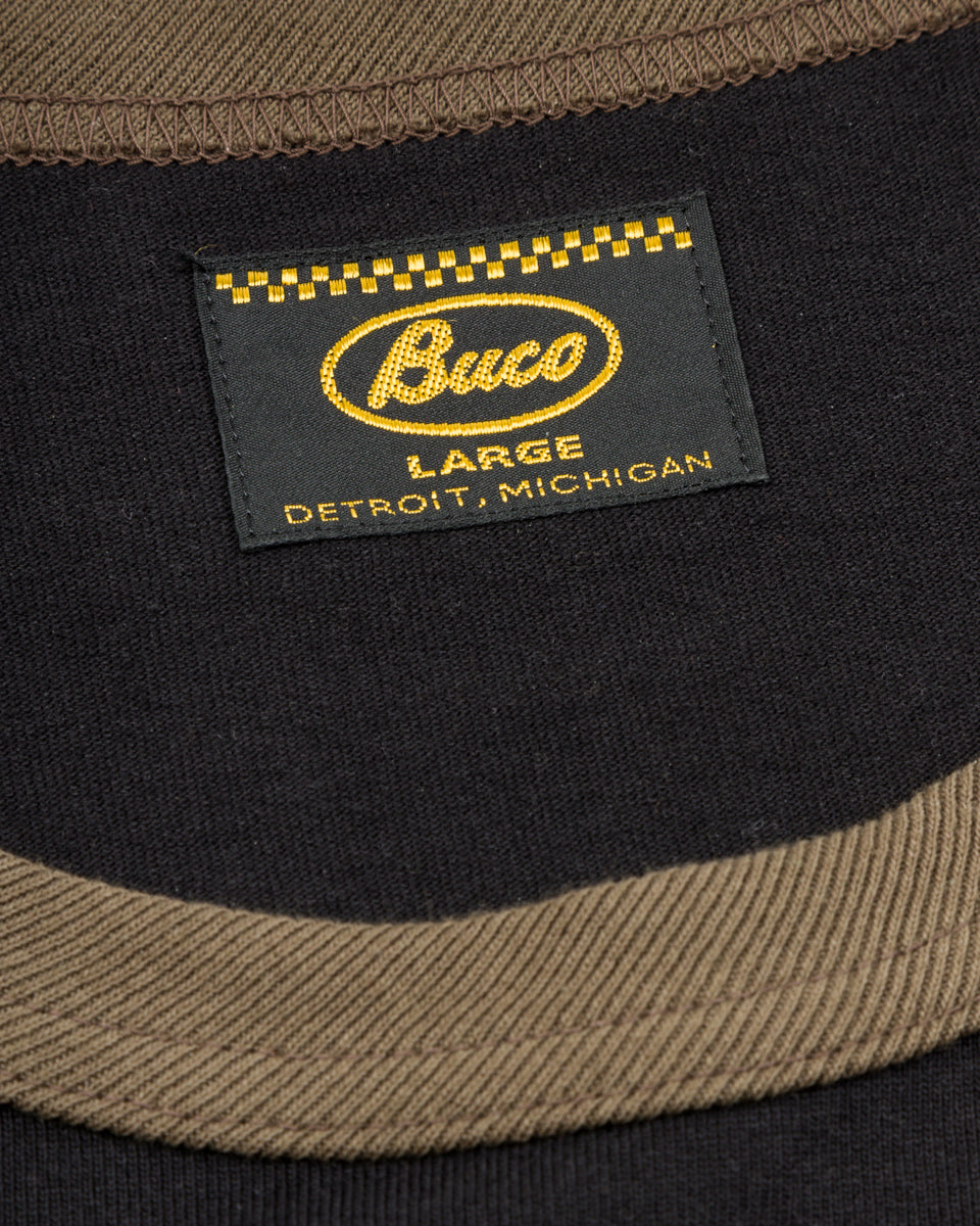 The Real McCoy's Buco L/S Tee / Riding Togs - Black/Charcoal - Standard & Strange