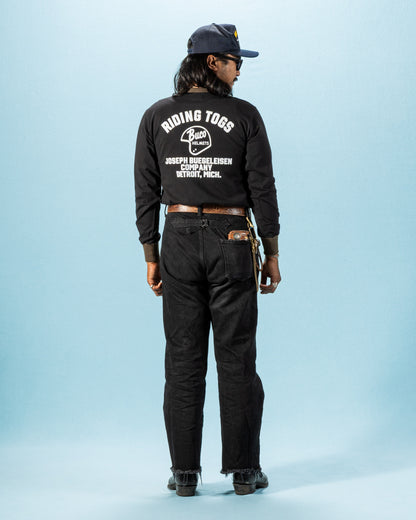 The Real McCoy's Buco L/S Tee / Riding Togs - Black/Charcoal - Standard & Strange