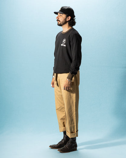 The Real McCoy's Buco L/S Tee / Riding Togs - Black/Charcoal - Standard & Strange