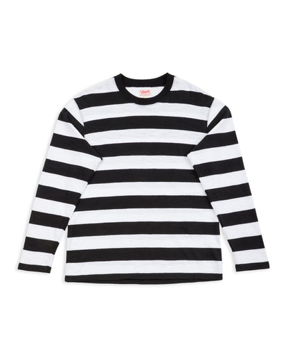 The Real McCoy's Buco Stripe L/S Tee - White - Standard & Strange