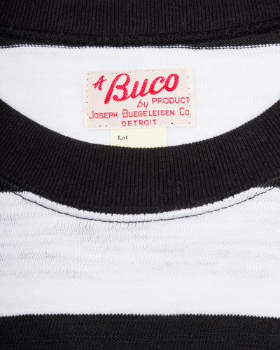 The Real McCoy's Buco Stripe L/S Tee - White - Standard & Strange