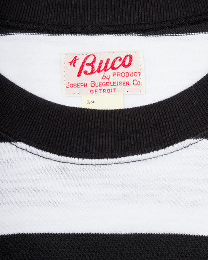 The Real McCoy's Buco Stripe L/S Tee - White - Standard & Strange