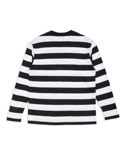 The Real McCoy's Buco Stripe L/S Tee - White - Standard & Strange