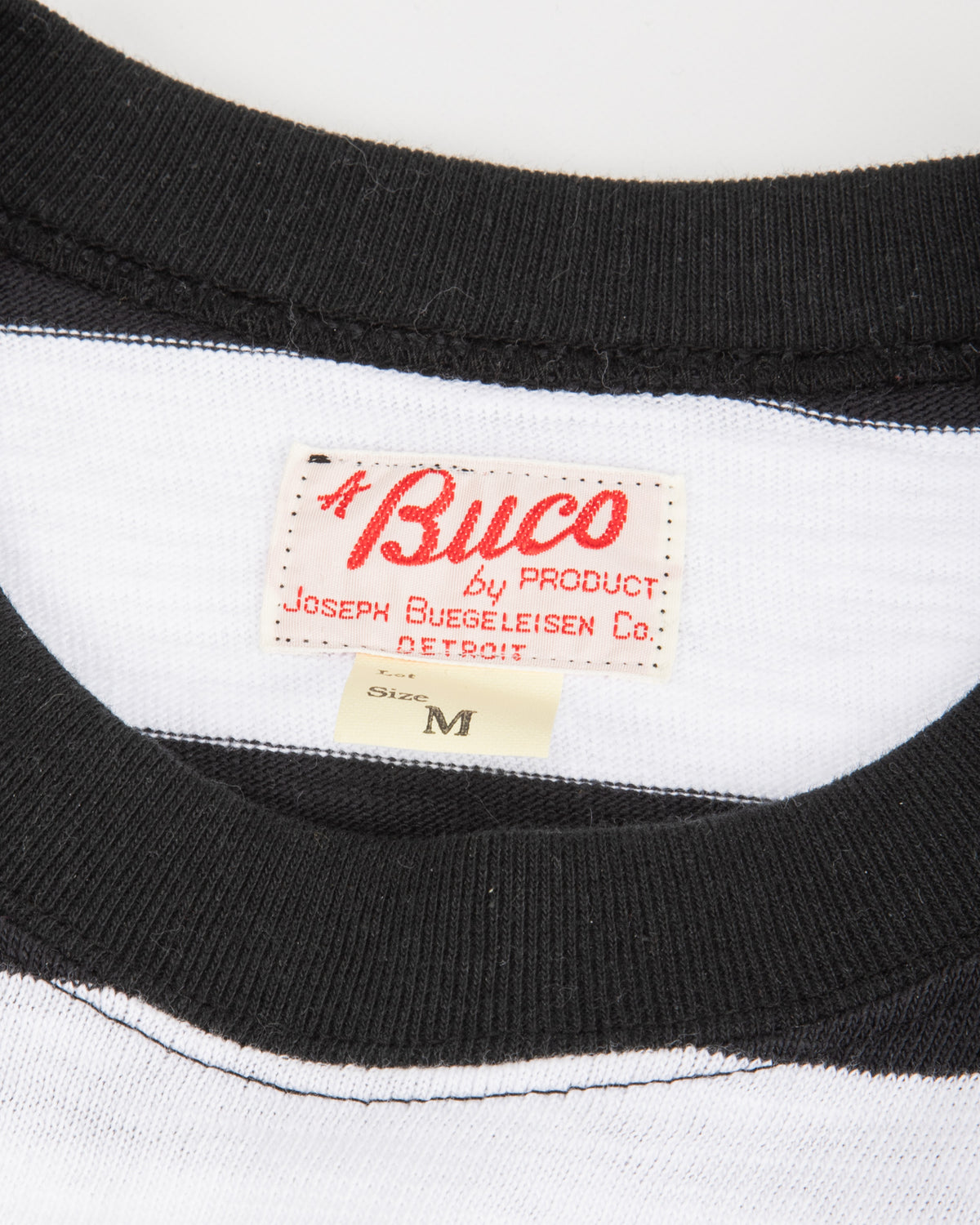 The Real McCoy's Buco Stripe Tee L/S - White - Standard & Strange