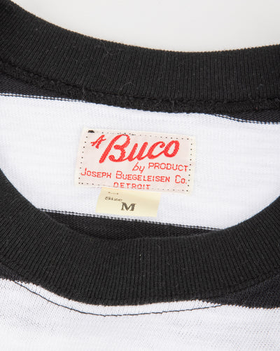 The Real McCoy's Buco Stripe Tee L/S - White - Standard & Strange