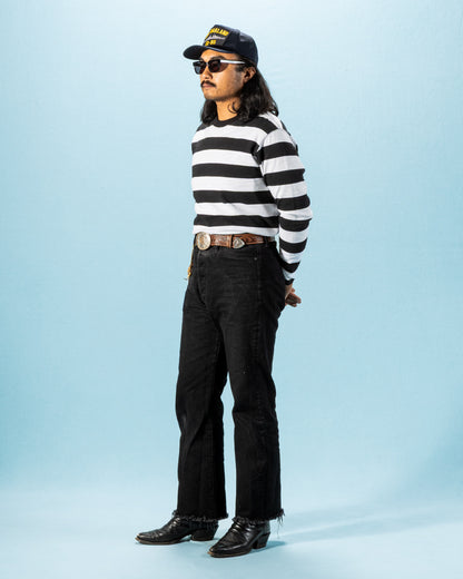 The Real McCoy's Buco Stripe L/S Tee - White - Standard & Strange