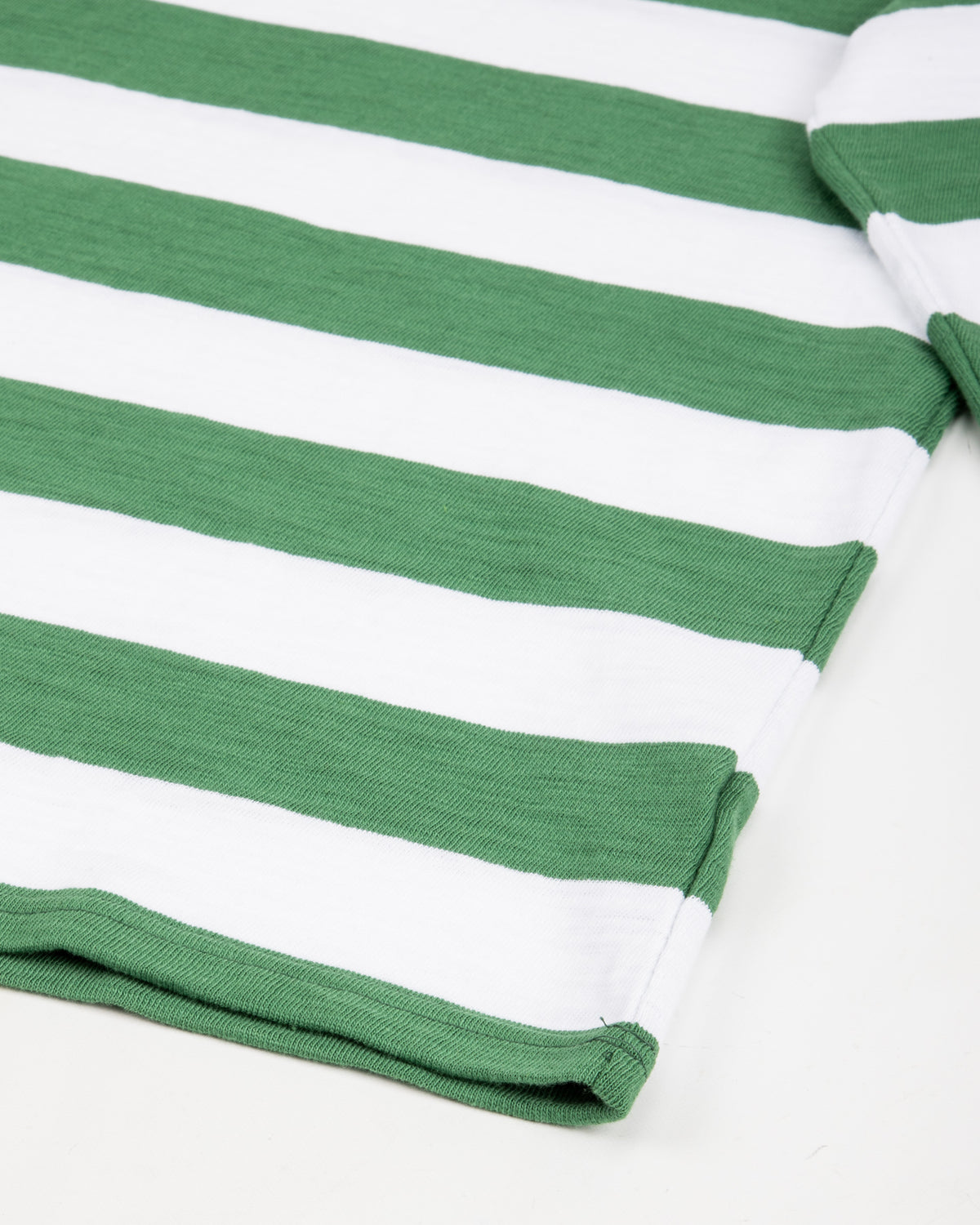 The Real McCoy's Buco Stripe Tee L/S - White/Green - Standard & Strange