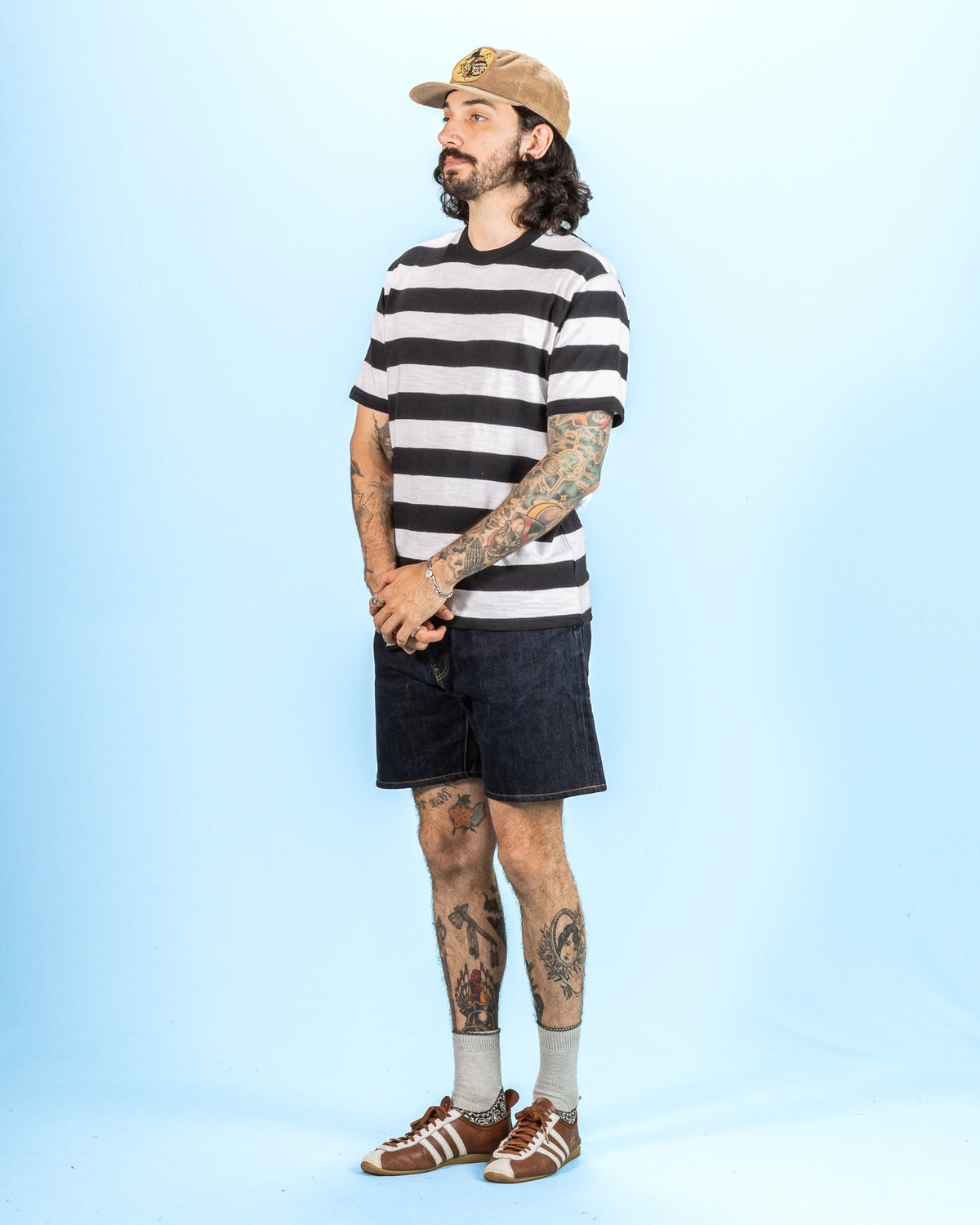 The Real McCoy's Buco Stripe Tee S/S - White - Standard & Strange