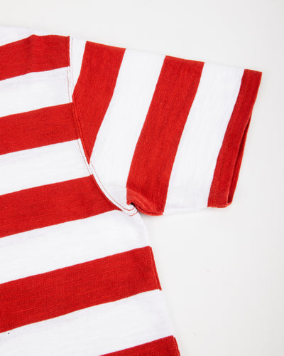 The Real McCoy's Buco Stripe Tee S/S - White/Red - Standard & Strange