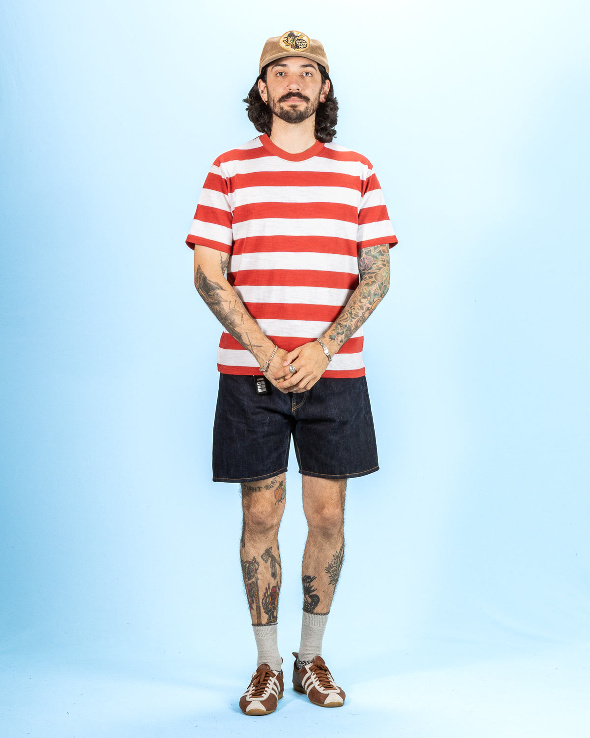 The Real McCoy's Buco Stripe Tee S/S - White/Red - Standard & Strange