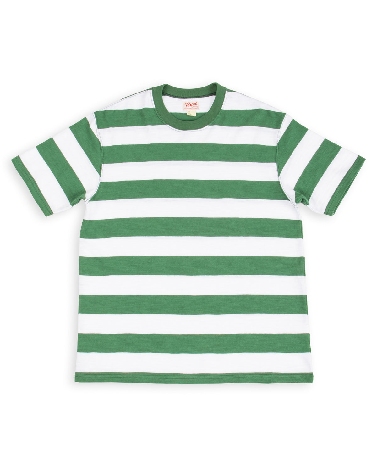 The Real McCoy's Buco Stripe Tee S/S - White/Green - Standard & Strange