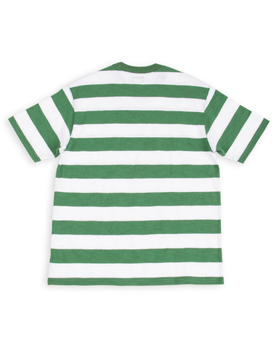 The Real McCoy's Buco Stripe Tee S/S - White/Green - Standard & Strange