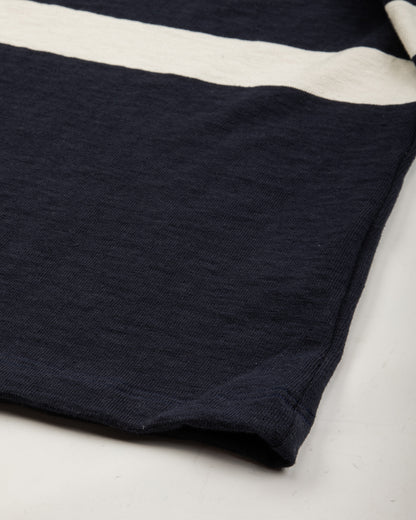 The Real McCoy's Climber's Striped Rugby Shirt - Navy x Ecru - Standard & Strange