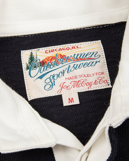 The Real McCoy's Climber's Striped Rugby Shirt - Navy x Ecru - Standard & Strange