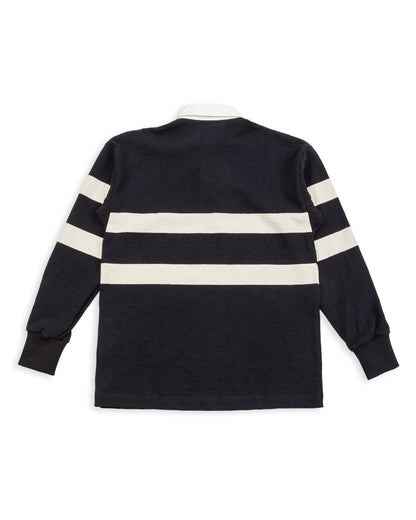The Real McCoy's Climber's Striped Rugby Shirt - Navy x Ecru - Standard & Strange