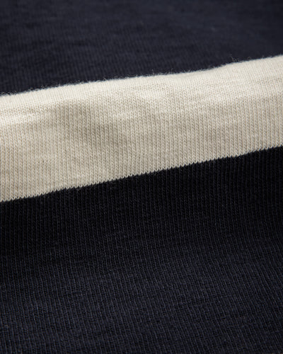 The Real McCoy's Climber's Striped Rugby Shirt - Navy x Ecru - Standard & Strange