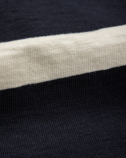 The Real McCoy's Climber's Striped Rugby Shirt - Navy x Ecru - Standard & Strange