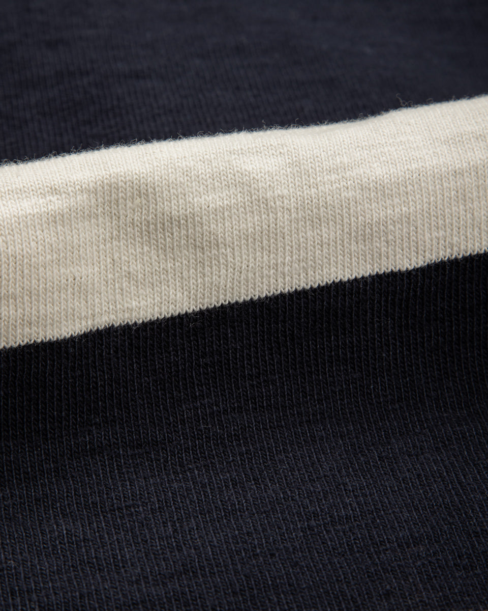 The Real McCoy's Climber's Striped Rugby Shirt - Navy x Ecru - Standard & Strange