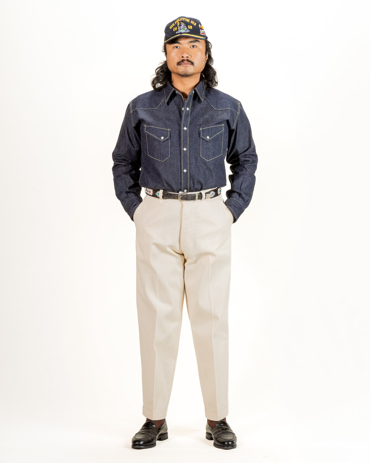 The Real McCoy's Denim Western Shirt / Ridge Slant - Standard & Strange