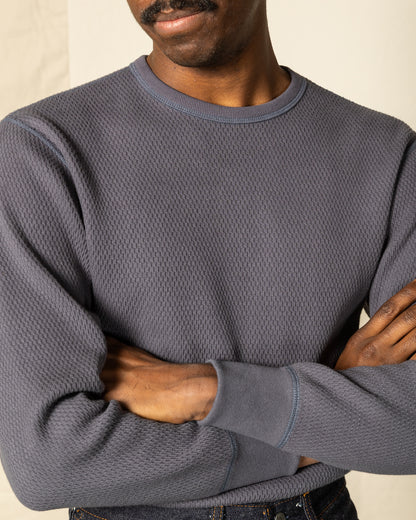 The Real McCoy's Honeycomb Thermal Shirt - Ink Blue - Standard & Strange