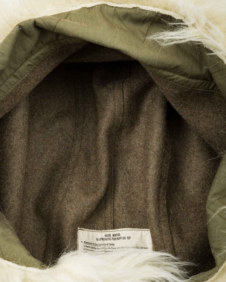 The Real McCoy's Hood, Winter, w/Synthetic Fur Ruff - Olive - Standard & Strange