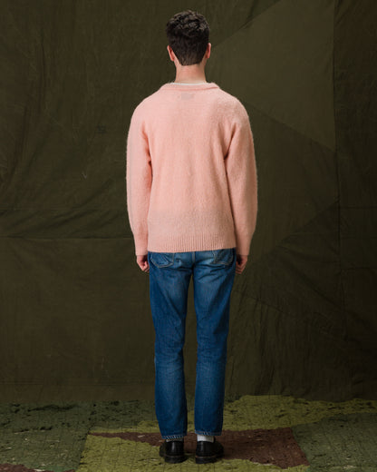 The Real McCoy's Joe McCoy Mohair V-Neck Sweater - Flamingo - Standard & Strange
