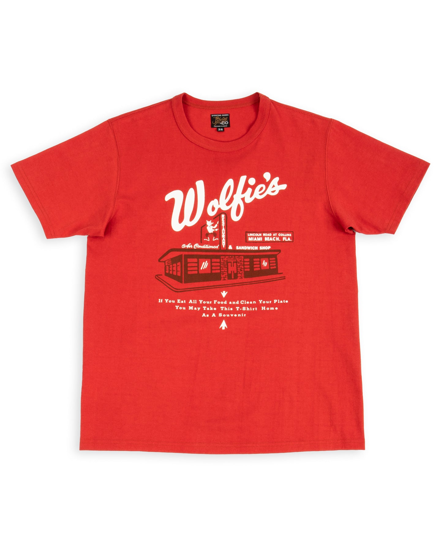 Joe McCoy Tee / Where Else But... Wolfie's - Cherry
