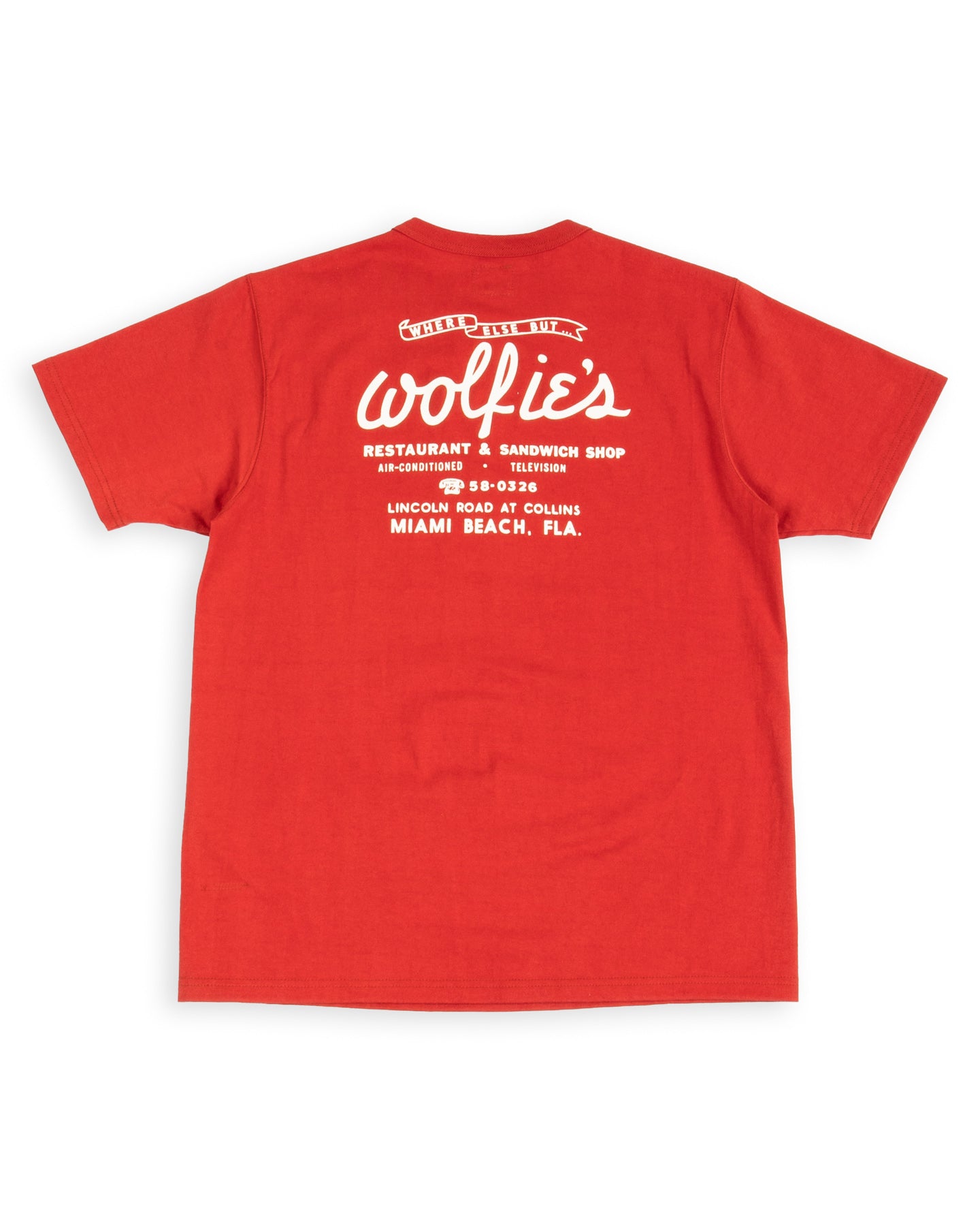 Joe McCoy Tee / Where Else But... Wolfie's - Cherry