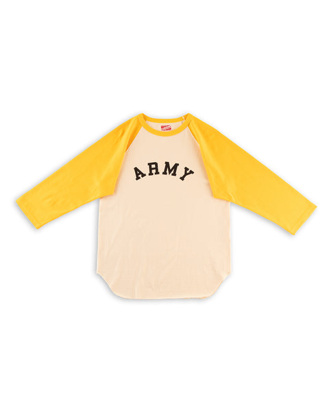 The Real McCoy's Military Baseball Tee / Army - Ecru/Yellow - Standard & Strange