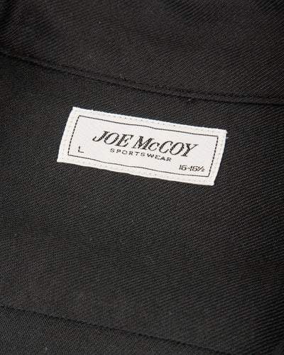 The Real McCoy's Open Collar Rayon Shirt - Black - Standard & Strange