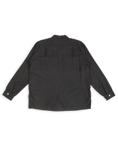 The Real McCoy's Open Collar Rayon Shirt - Black - Standard & Strange
