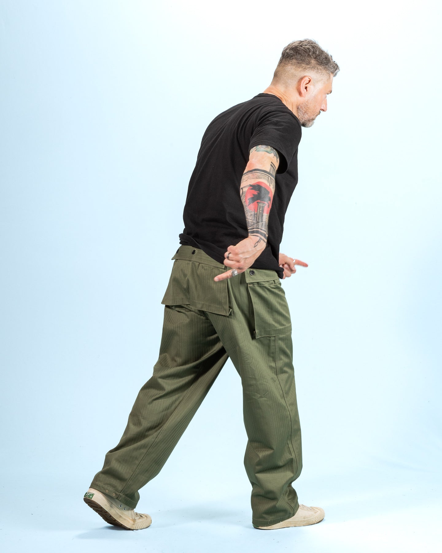 The Real McCoy's P-44 Utility Trousers - Sage Green – Standard